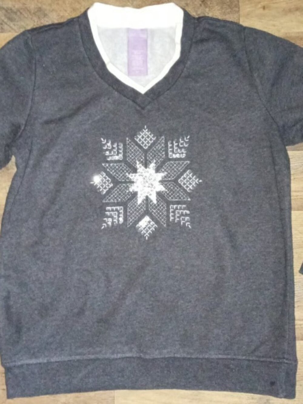 Women's Laura Scott Christmas Sweater S Gray